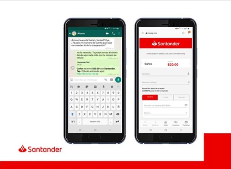 Banco Santander Mxico anuncia transferencias por WhatsApp