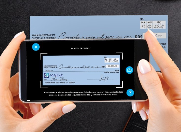 Clientes del Banco Popular pueden depositar cheques y adquirir su token digital desde la App de Popular