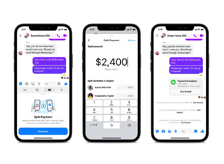 Facebook Messenger prueba nueva función de pagos divididos en EEUU