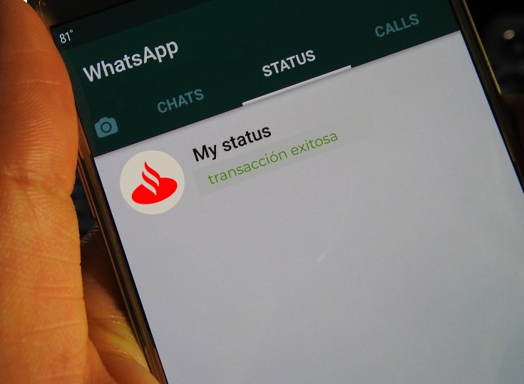 Santander Visa estrena transferencias mediante la función de pagos de WhatsApp