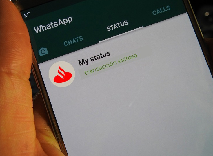 Santander Visa estrena transferencias mediante la funcin de pagos de WhatsApp