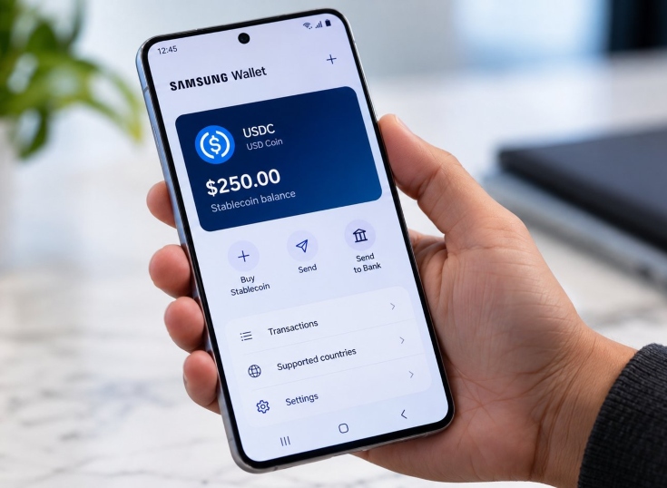 Samsung Wallet incorporará USDC para transferencias internacionales